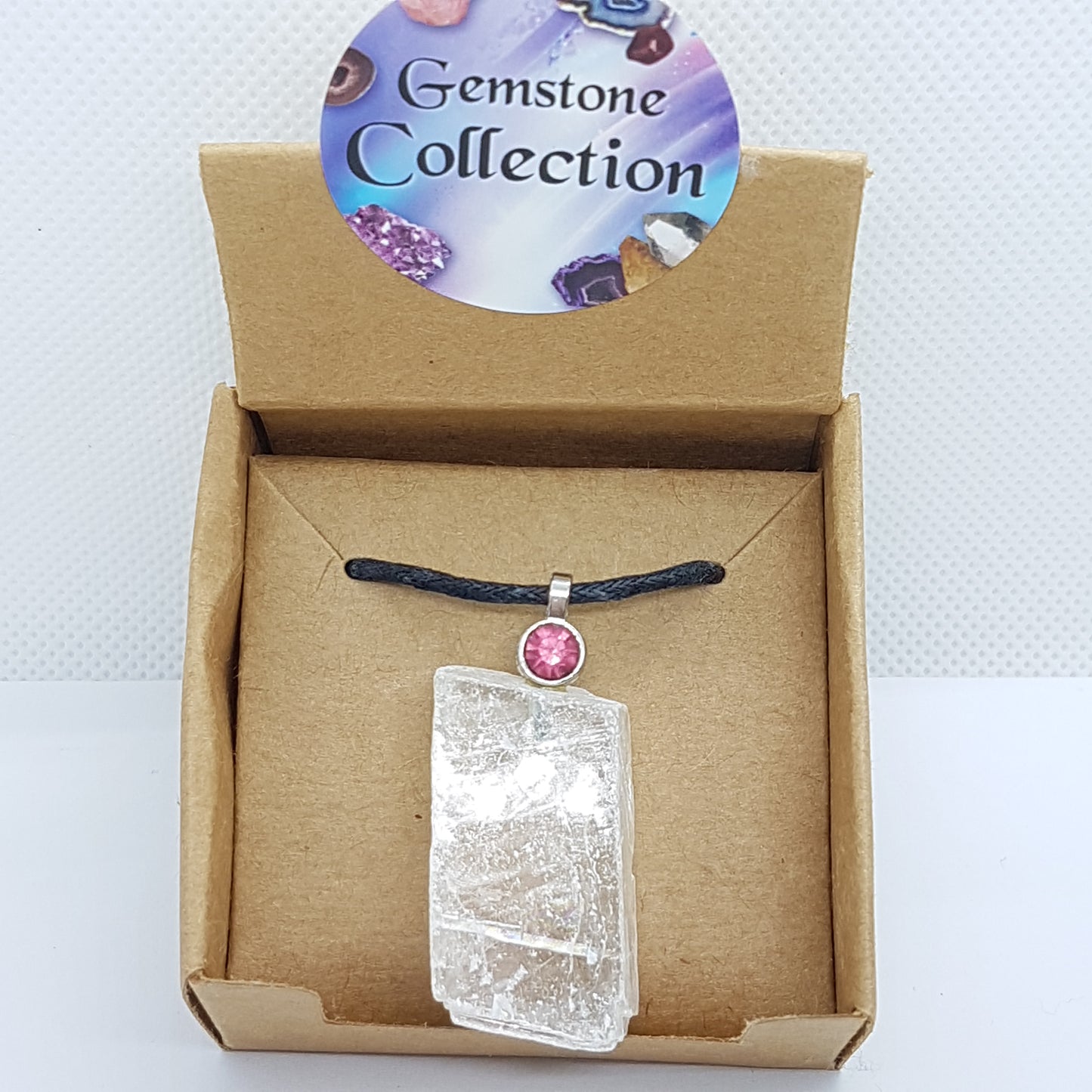 Clear Calcite Gemstone Necklace