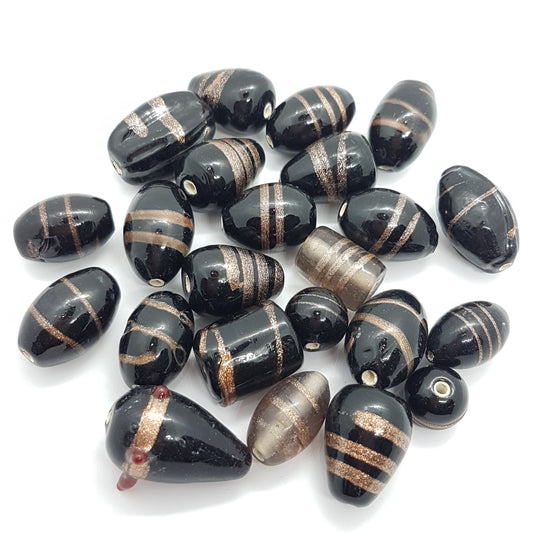 100g Black Lampwork Bead Mix