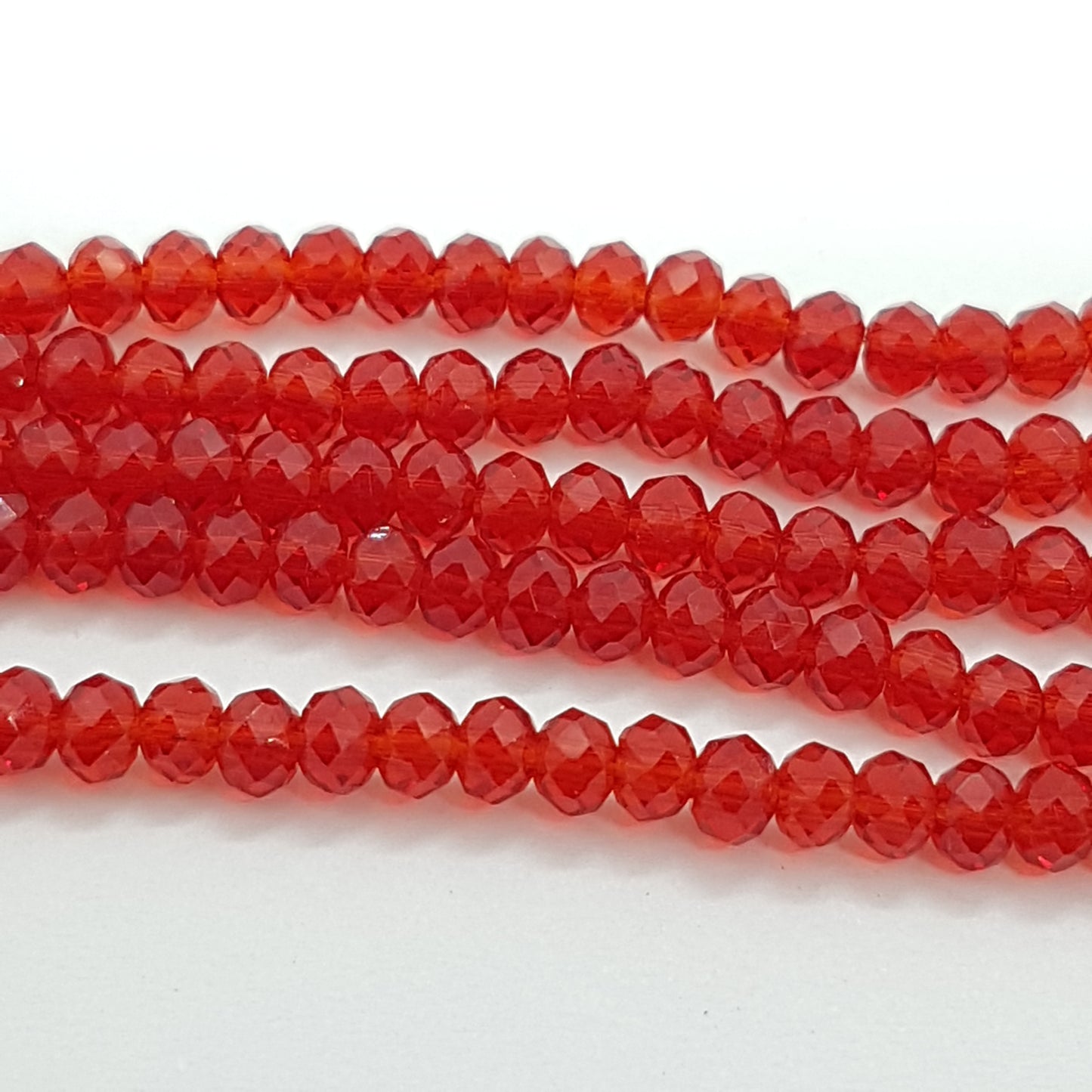 150pc Red Crystal Rondelle Beads