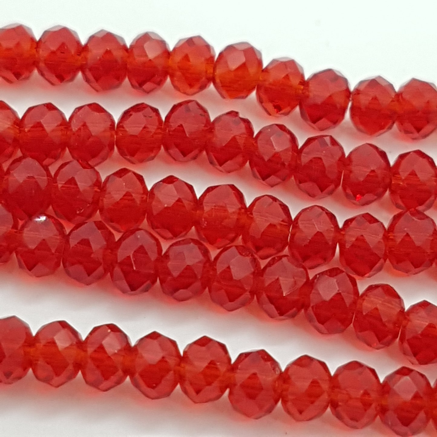 150pc Red Crystal Rondelle Beads