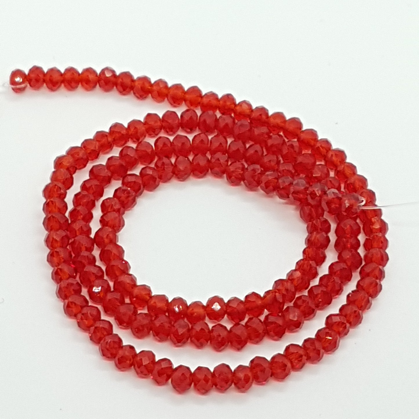 150pc Red Crystal Rondelle Beads