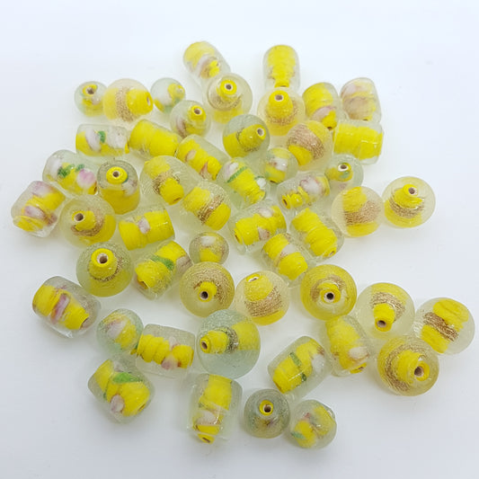 100g Yellow Lampwork Bead Mix