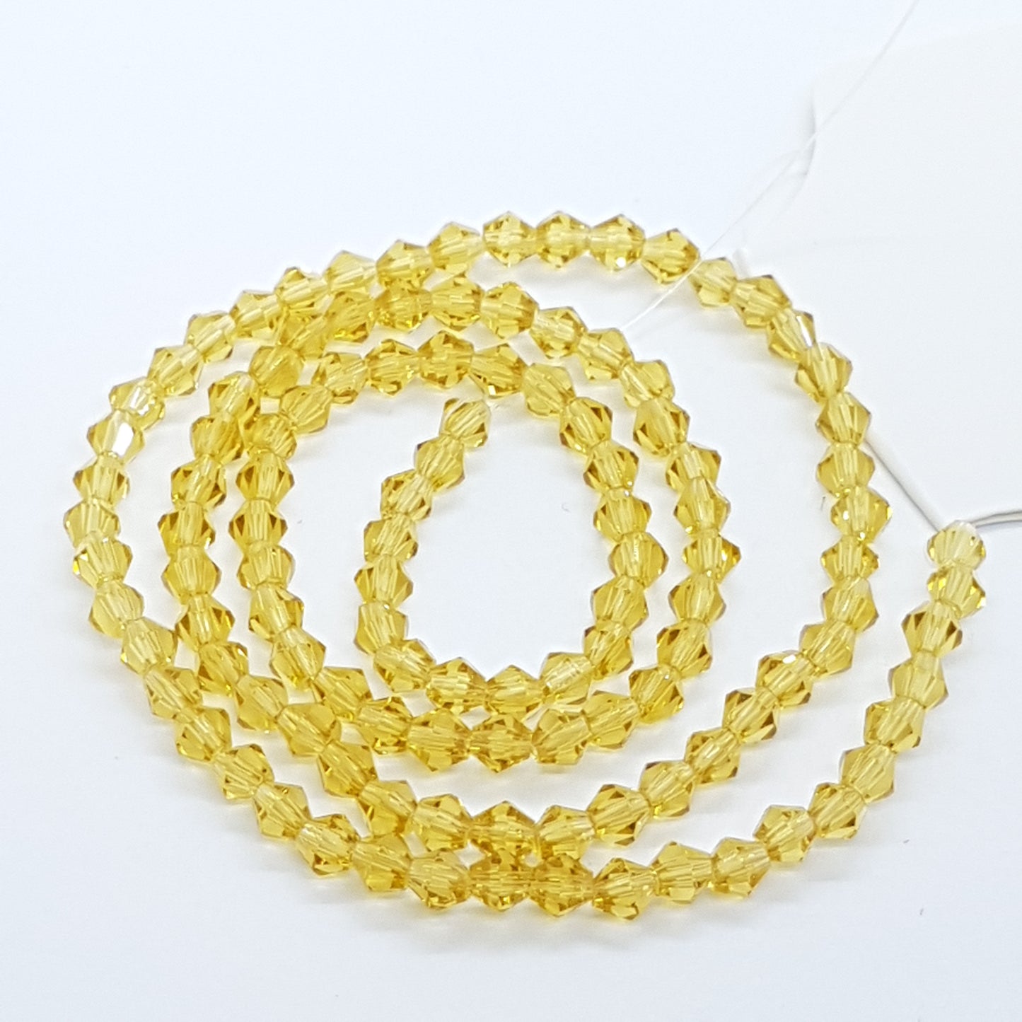 4mm Yellow Gold Crystal Glass Bicones