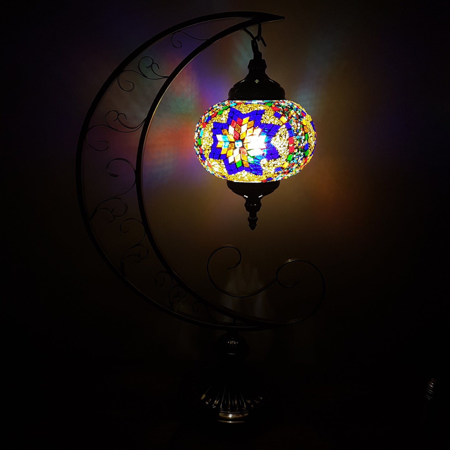 Turkish Mosaic Moon Lamp