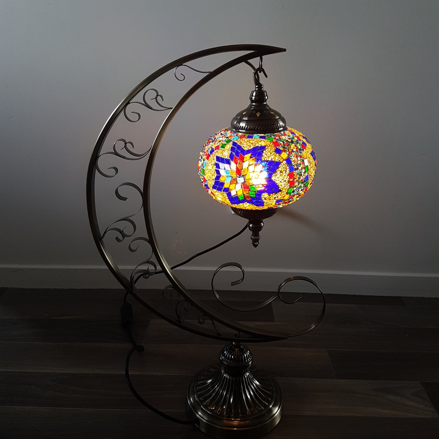Turkish Mosaic Moon Lamp