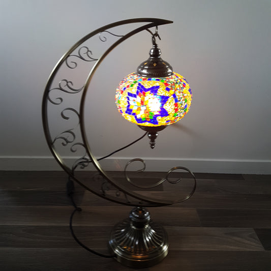 Turkish Mosaic Moon Lamp