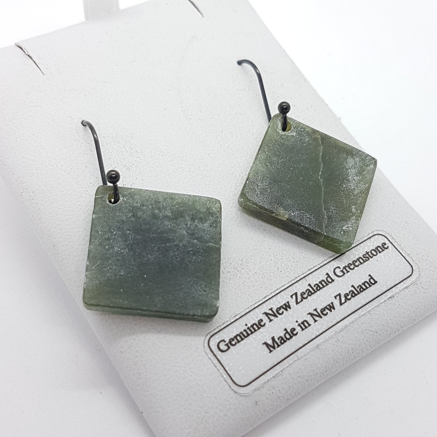 Greenstone Diamond Drop Earrings