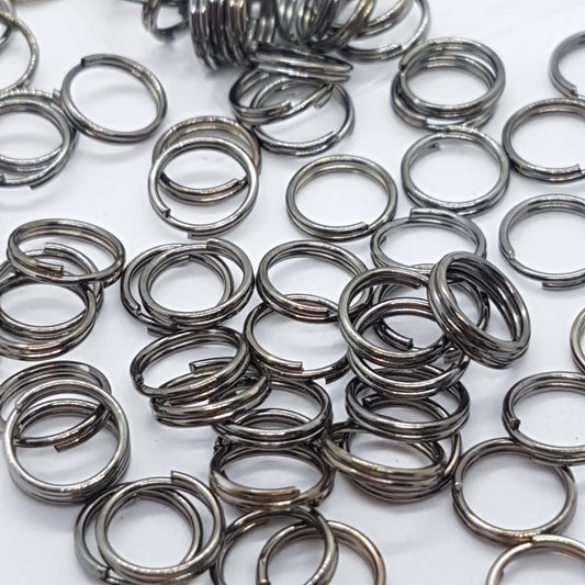 7mm Black Split Rings 100pc