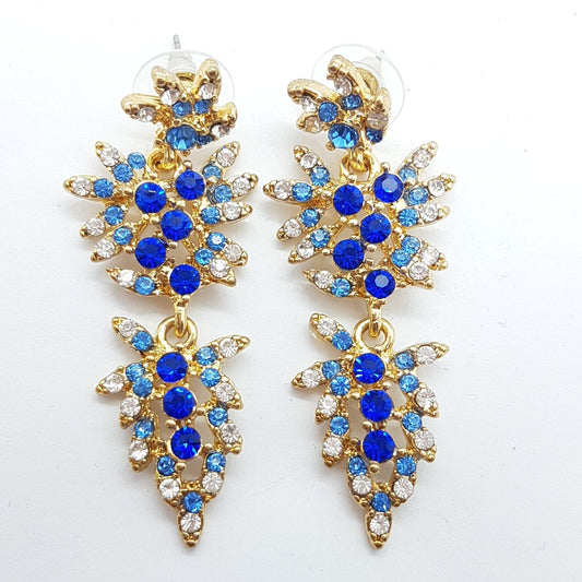 Blue Rhinestone Earrings