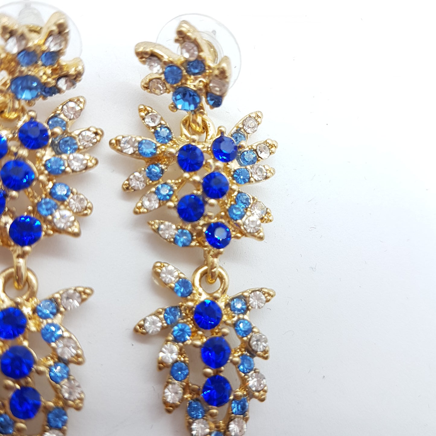 Blue Rhinestone Earrings