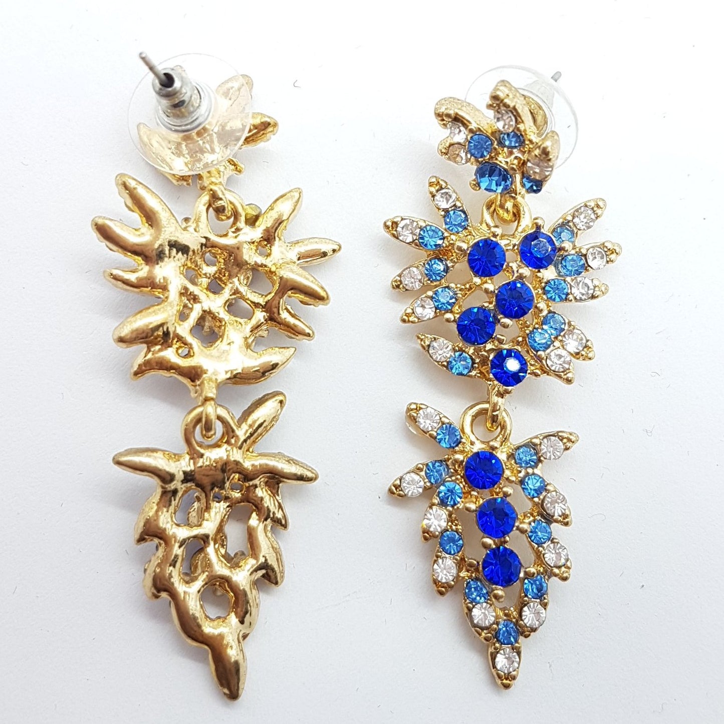 Blue Rhinestone Earrings