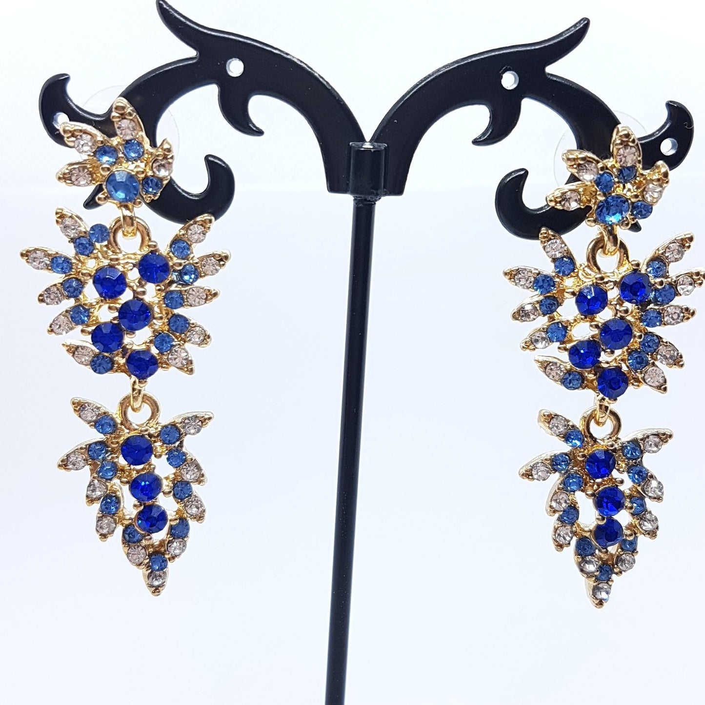 Blue Rhinestone Earrings