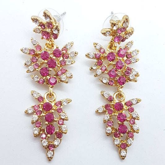 Pink Rhinestone Earrings