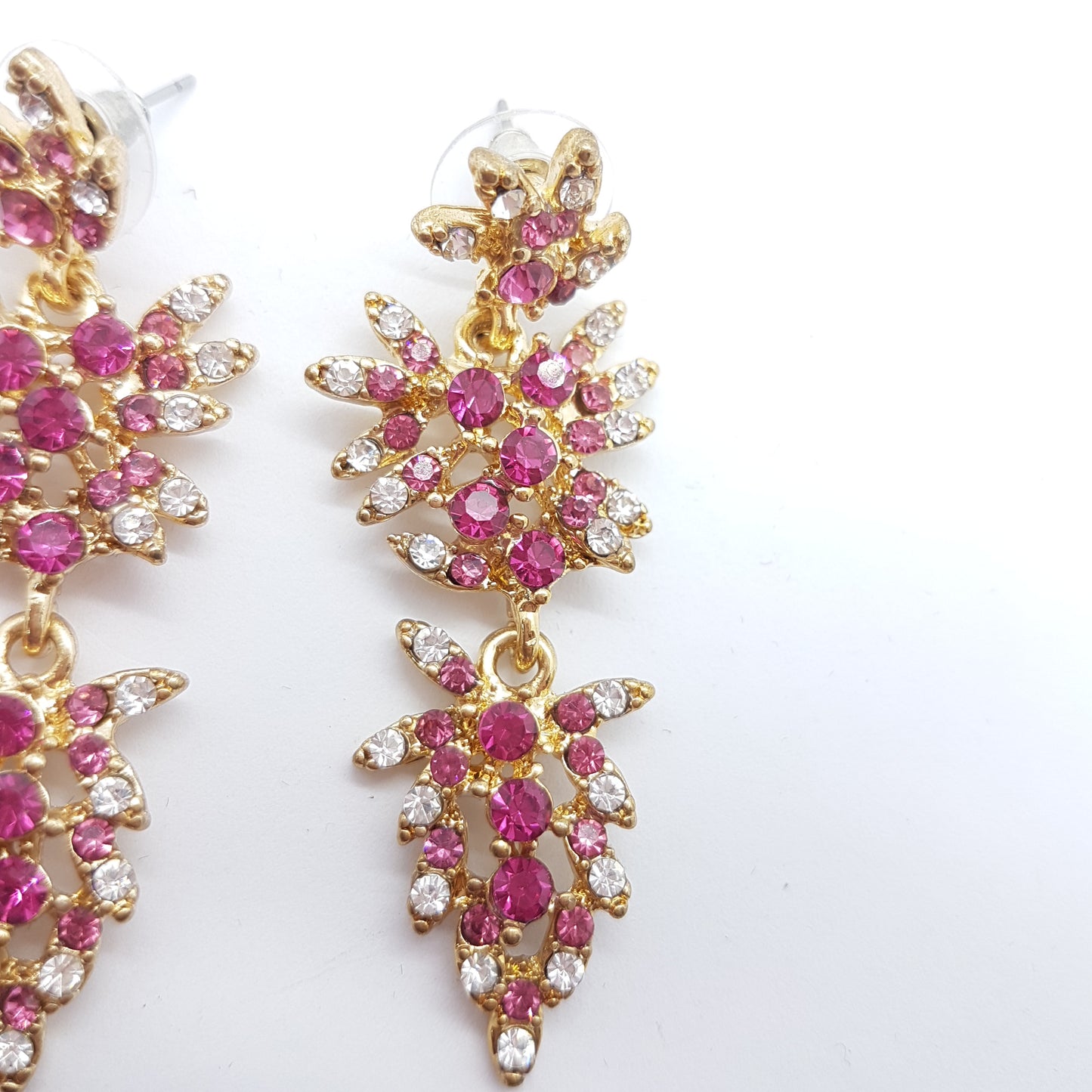 Pink Rhinestone Earrings