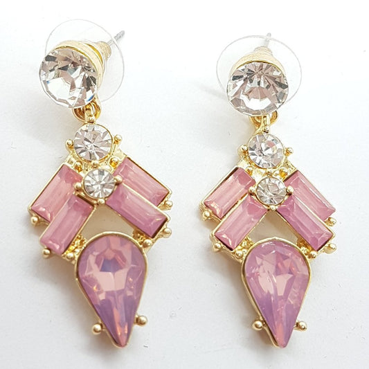 Pink Rhinestone Earrings