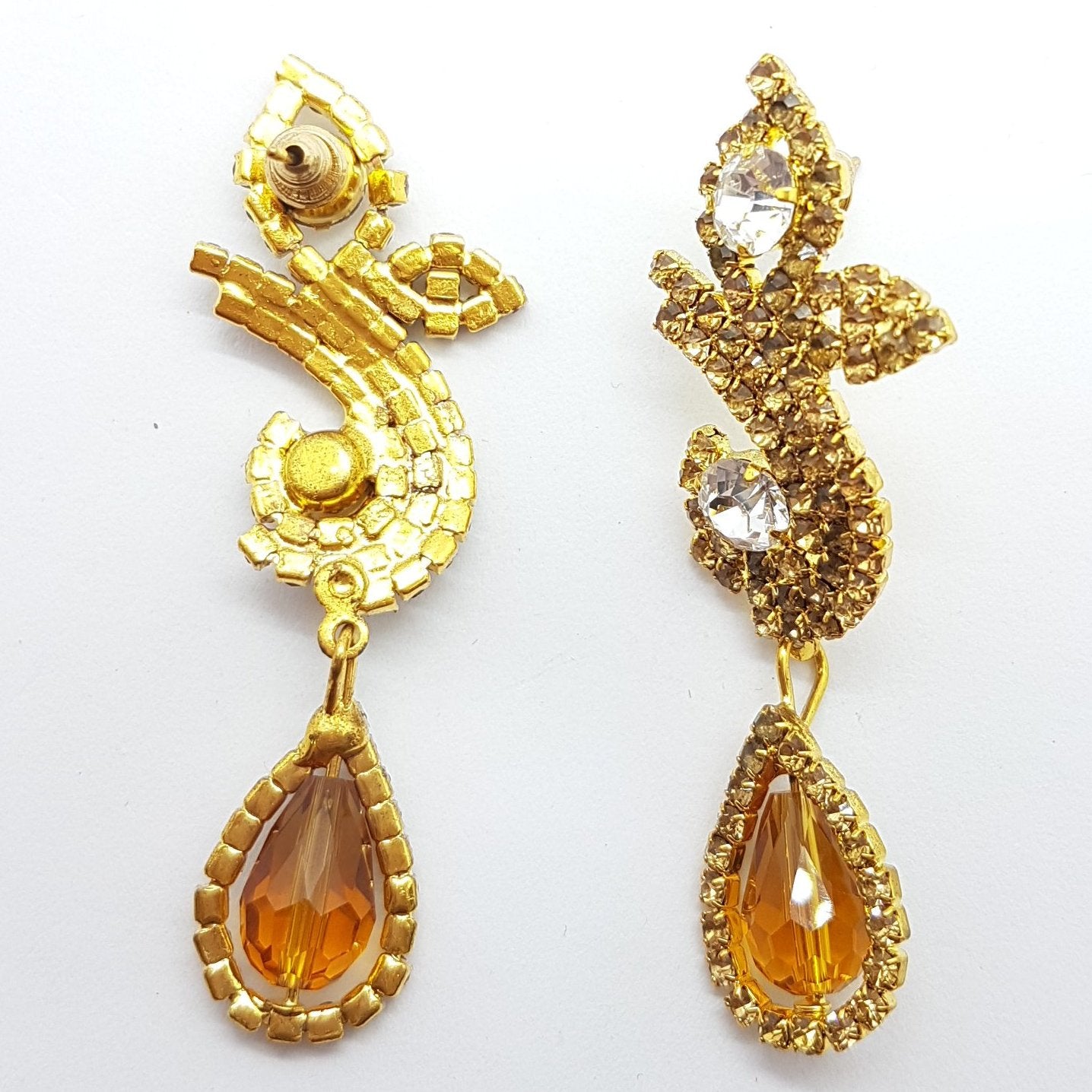Golden Rhinestone Earrings
