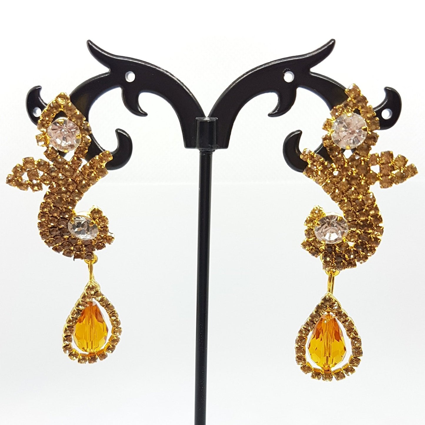 Golden Rhinestone Earrings