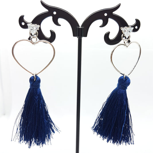 Blue Tassel Earrings