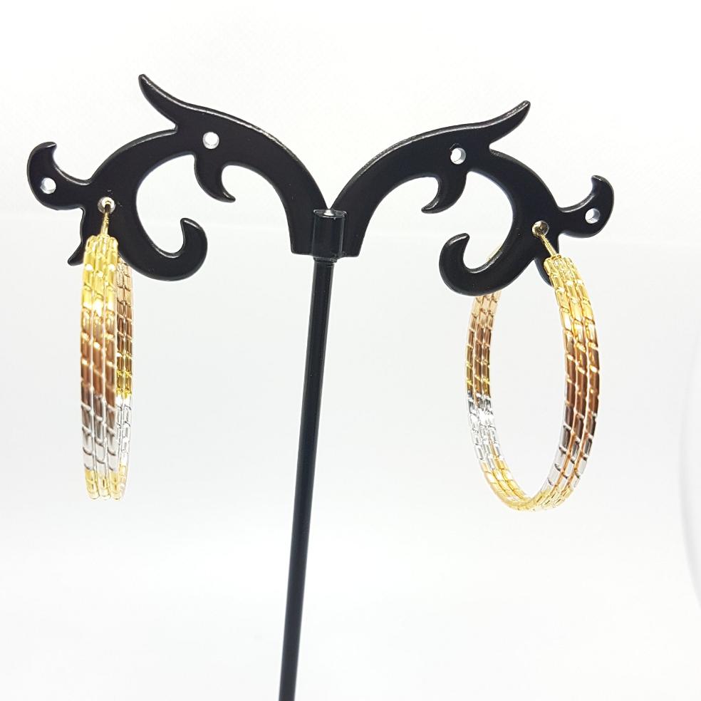 Tri Colour Hoop Earrings
