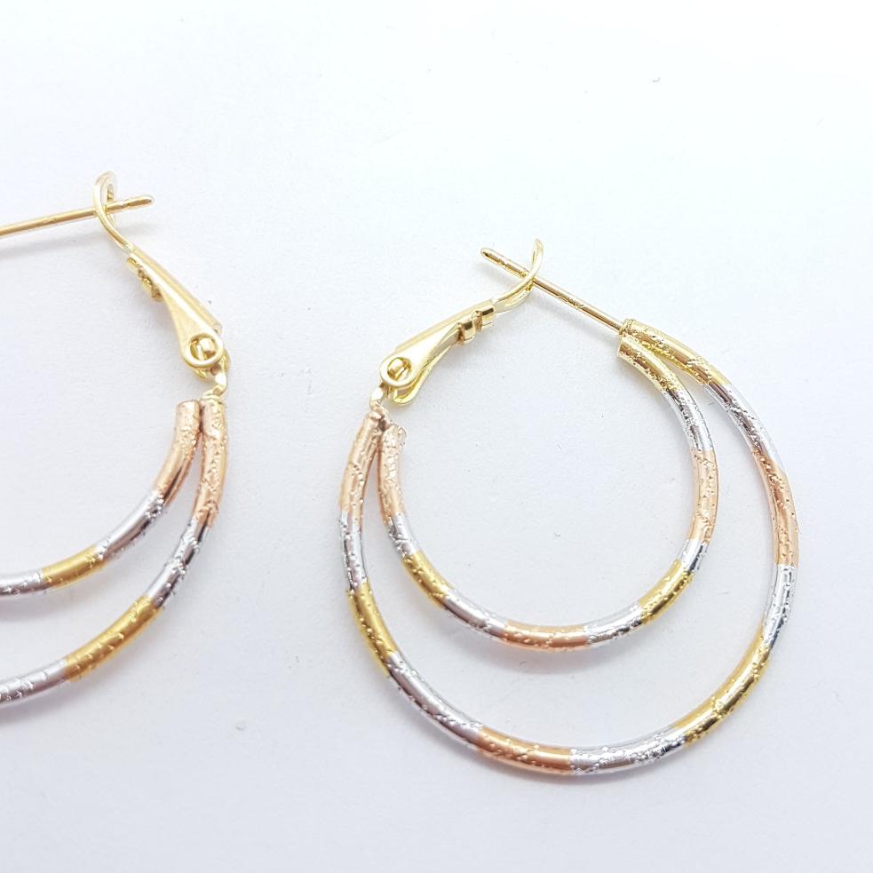 Tri Colour Hoop Earrings
