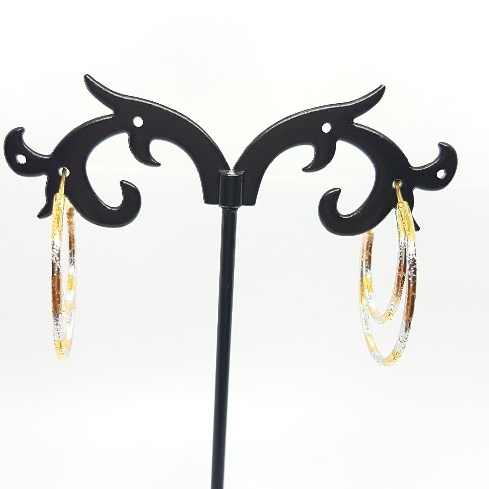 Tri Colour Hoop Earrings