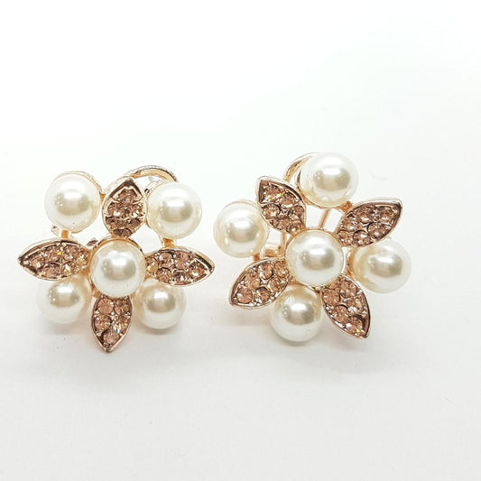 Pearl Flower Stud Earrings