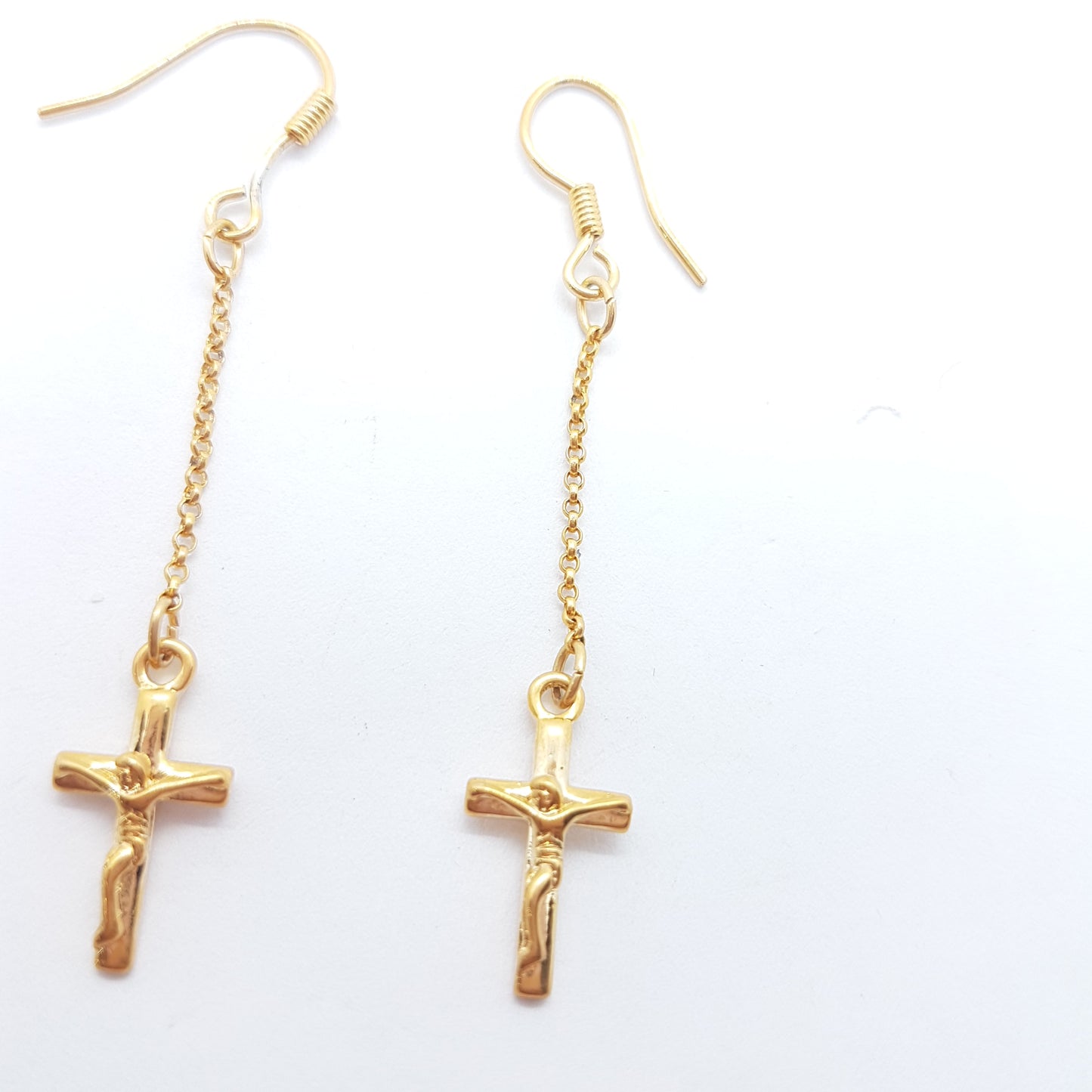 Gold Cross Earrings
