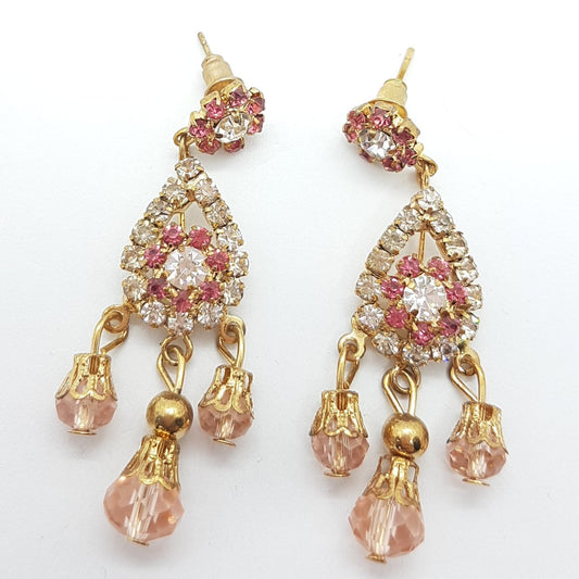 Pink Rhinestone Earrings