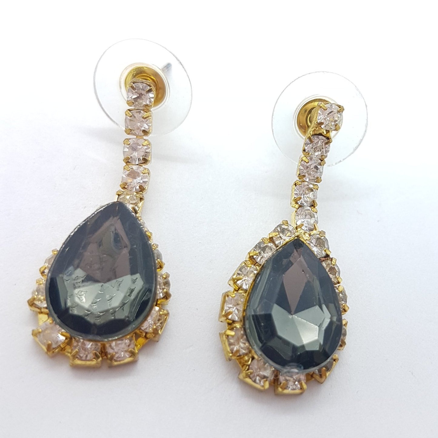 Grey Rhinestone Earrings