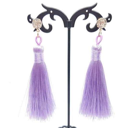 Purple Tassel Earrings