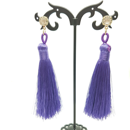 Purple Tassel Earrings