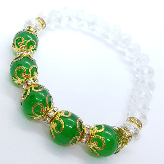 Green Stretch Beaded Bracelet