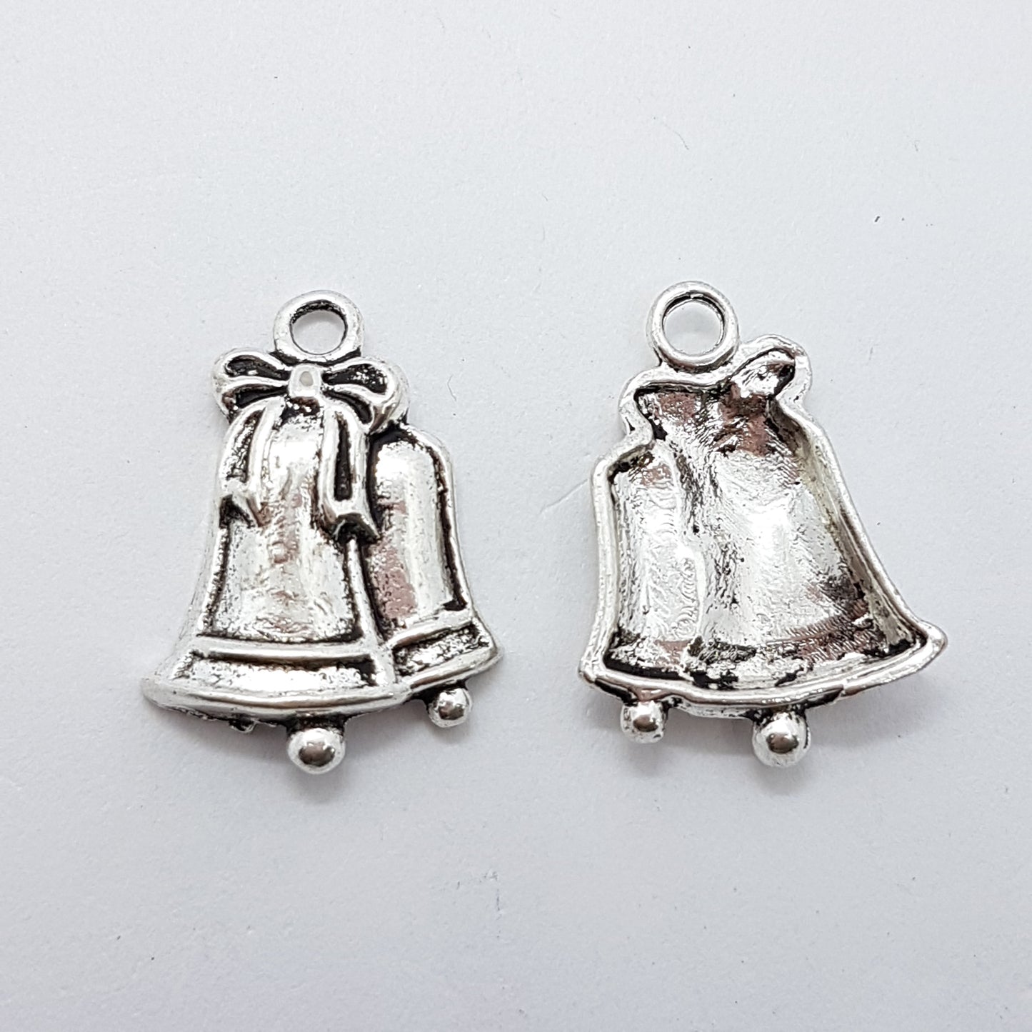 Antique Silver Christmas Bells Charm
