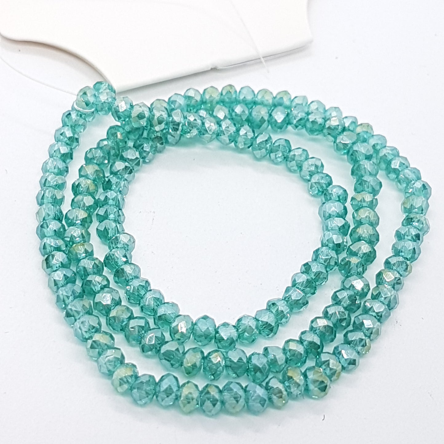 150pc Teal Crystal Rondelle Beads