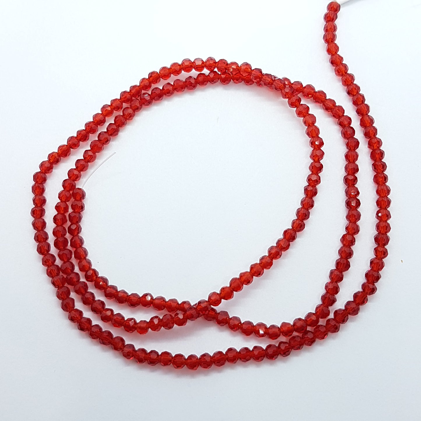 200pc Red Round Crystal Beads
