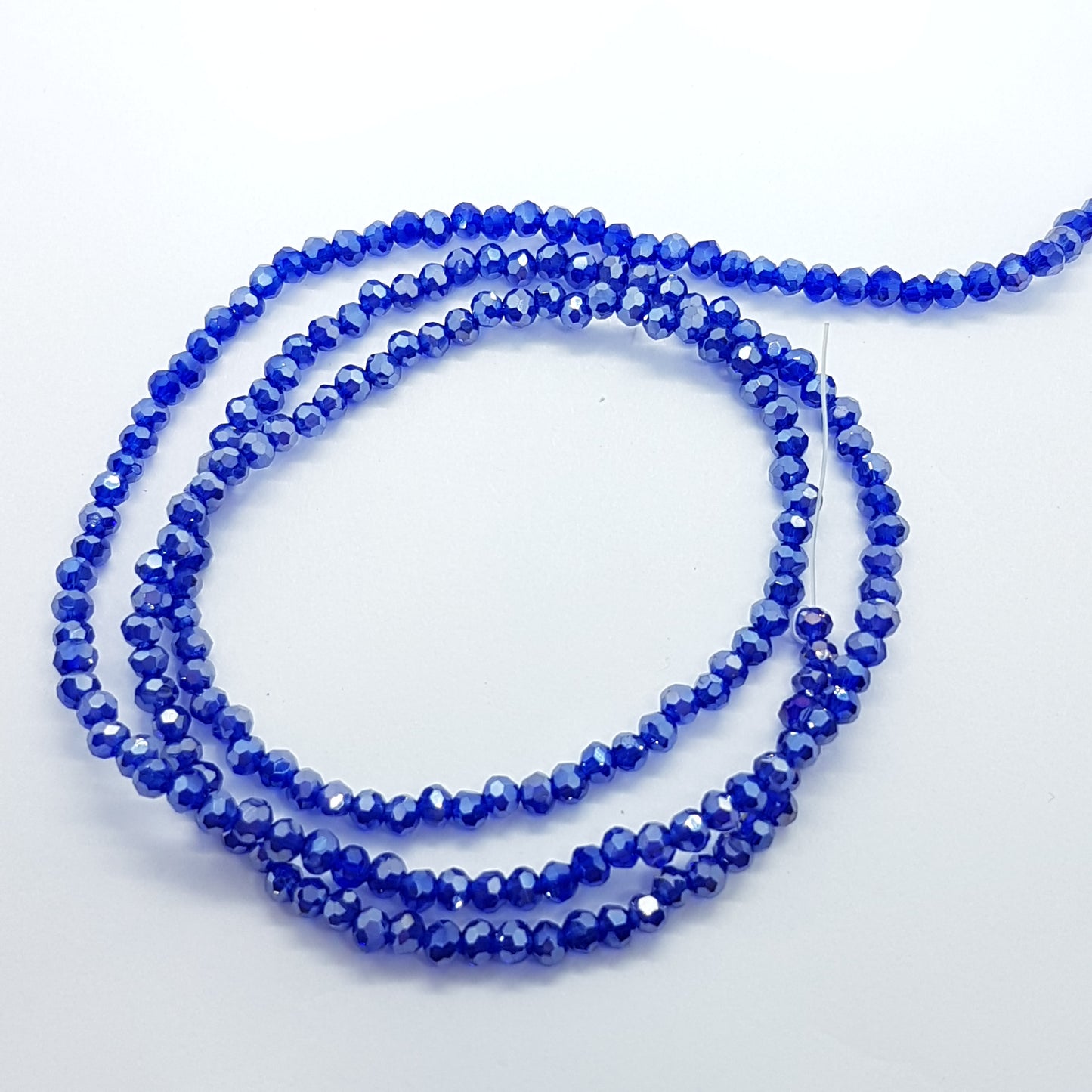200pc Blue AB Round Crystal Beads