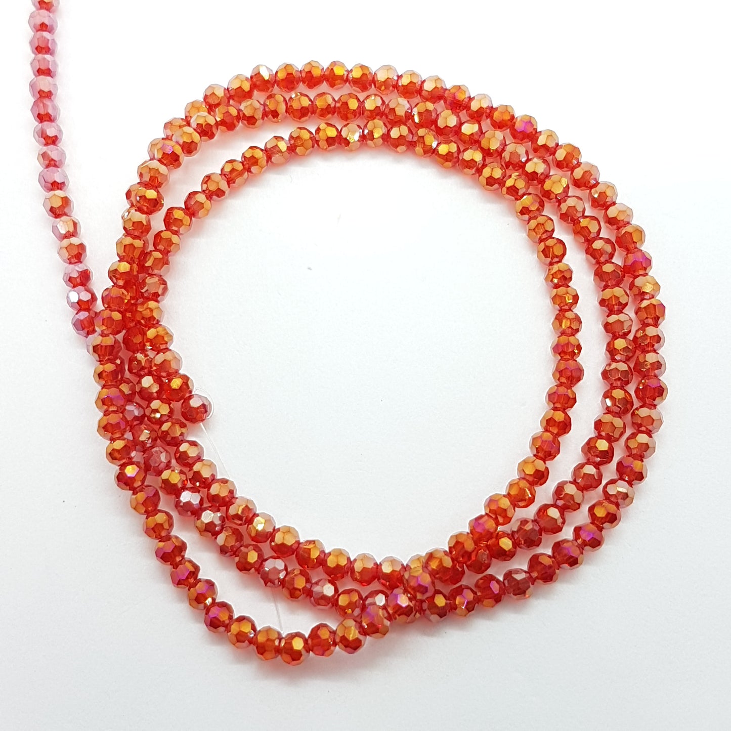 200pc Red Round Crystal Beads