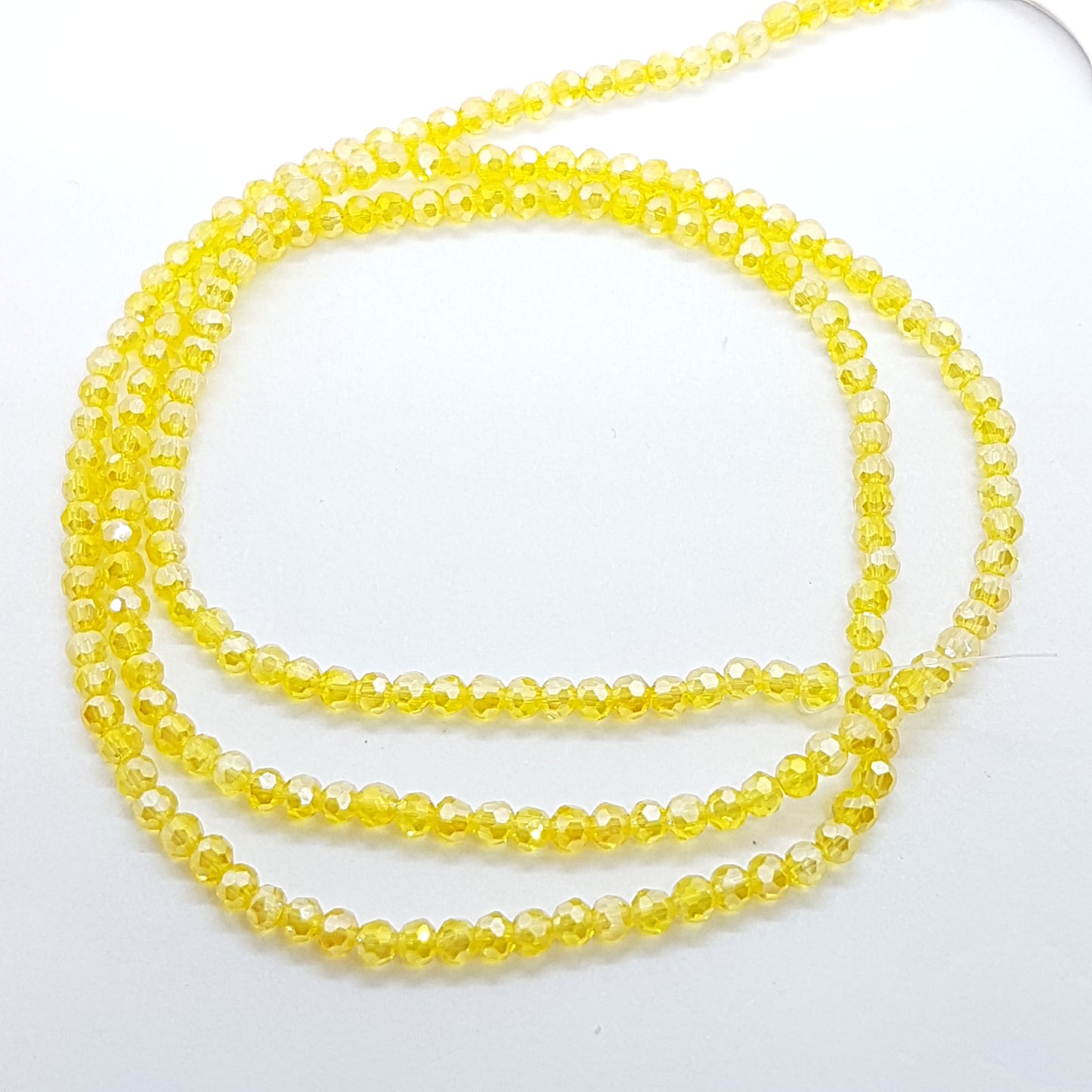 200pc Yellow Round Crystal Beads
