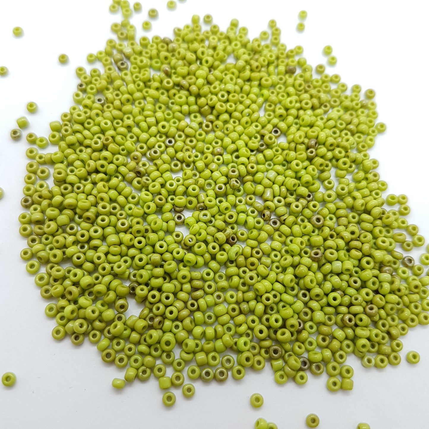 15g Green Round Seed Beads