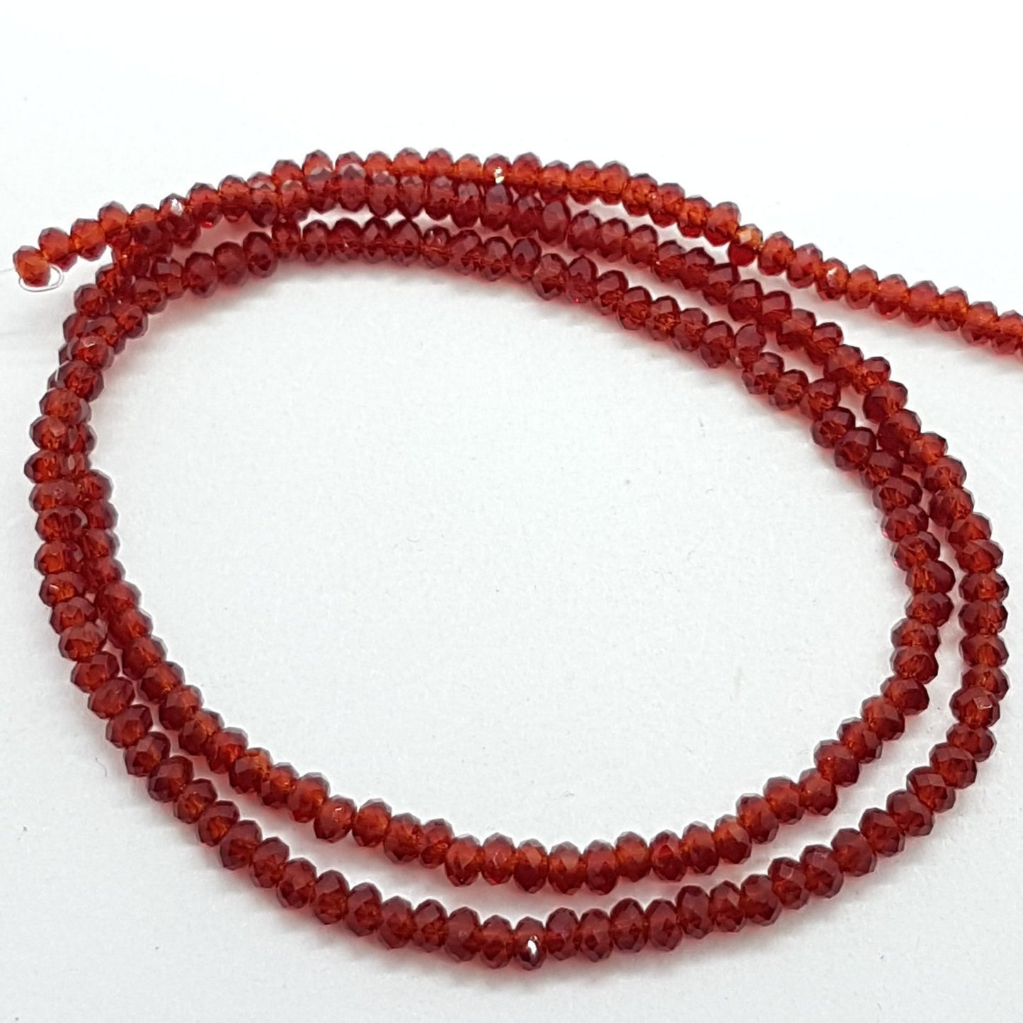 Tiny Red Crystal Rondelle Beads