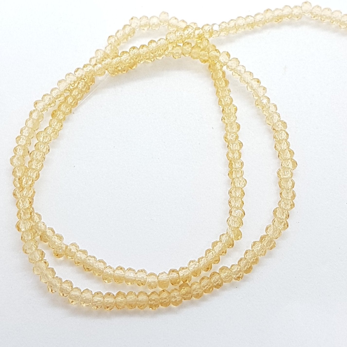 Tiny Crystal Golden Rondelle Beads