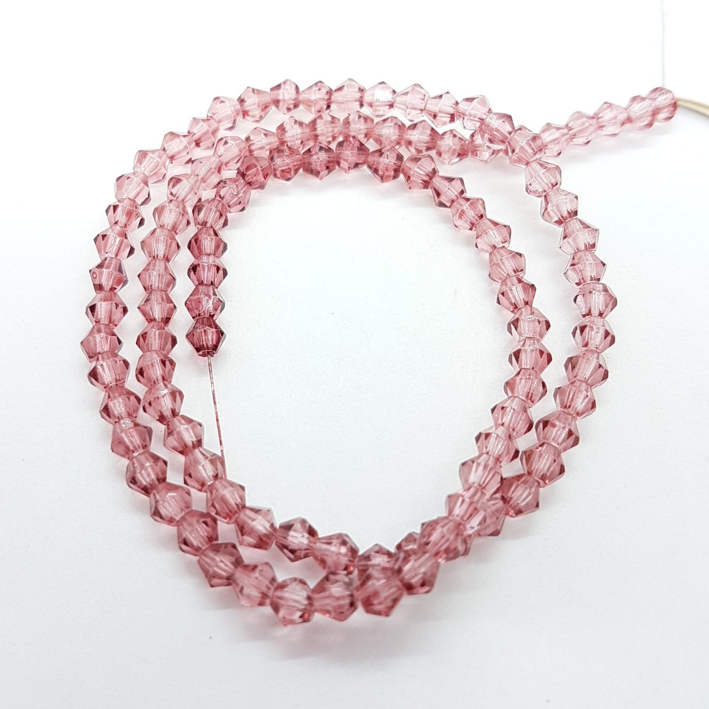 4mm Purple Crystal Glass Bicones