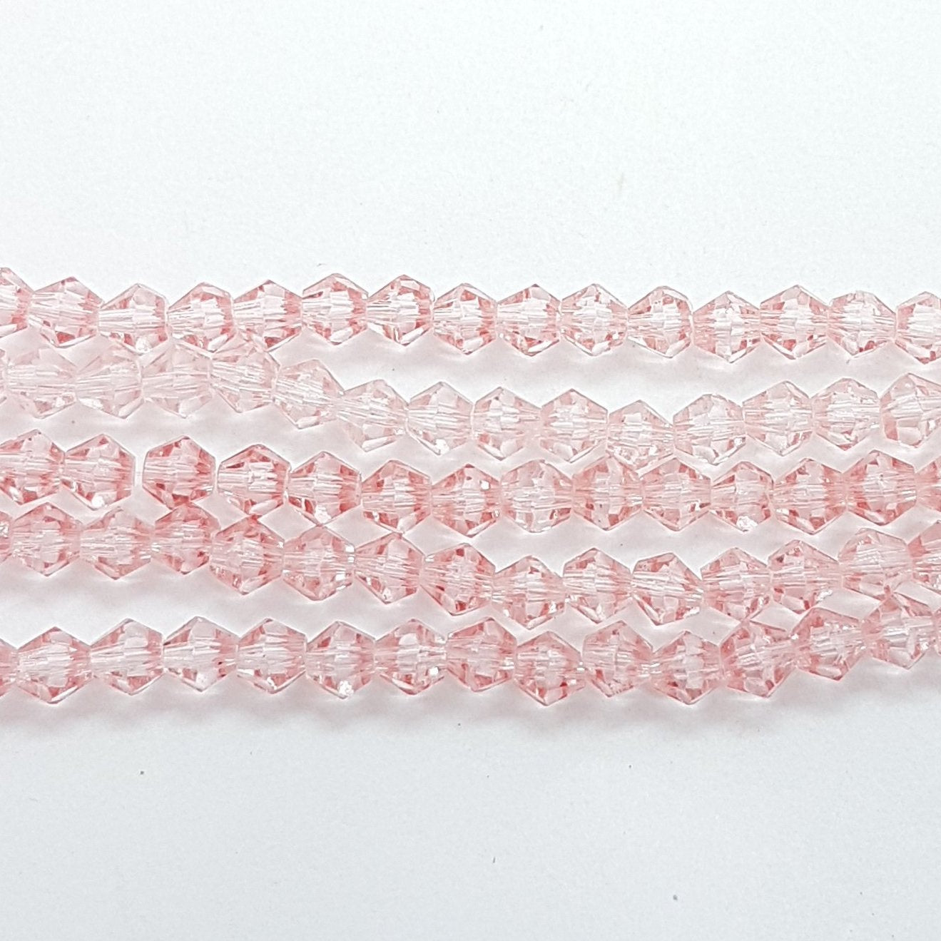 4mm Rose Pink Crystal Glass Bicones