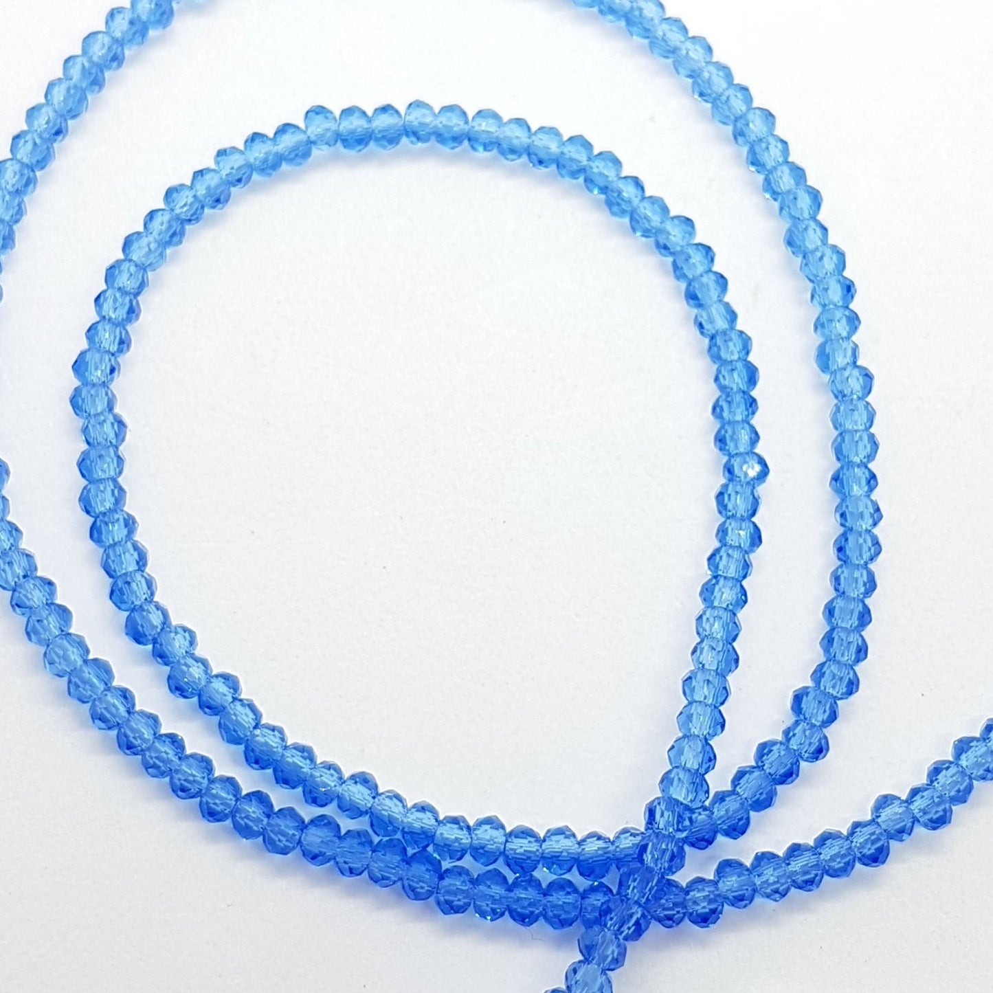Tiny Blue Crystal Rondelle Beads