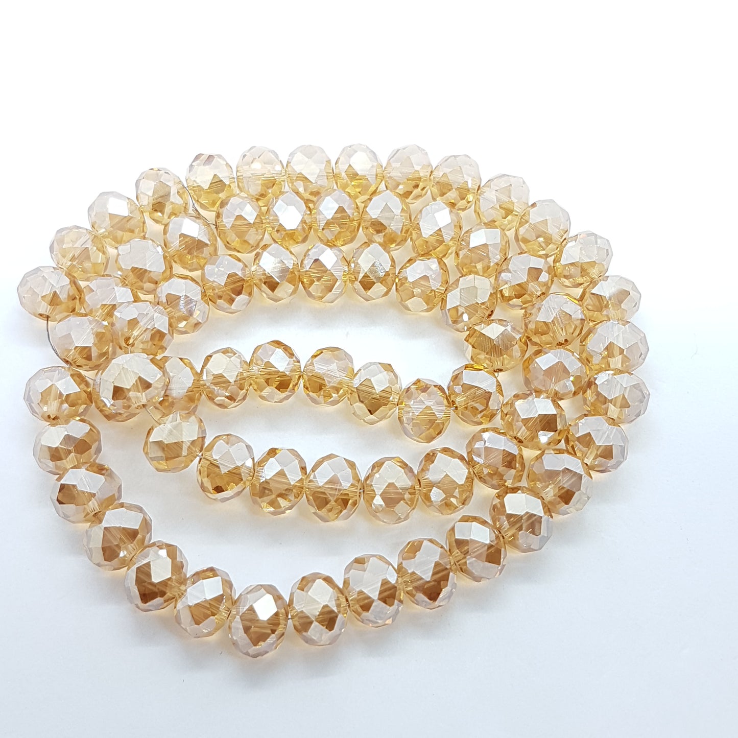 Large Golden Crystal Rondelle Beads