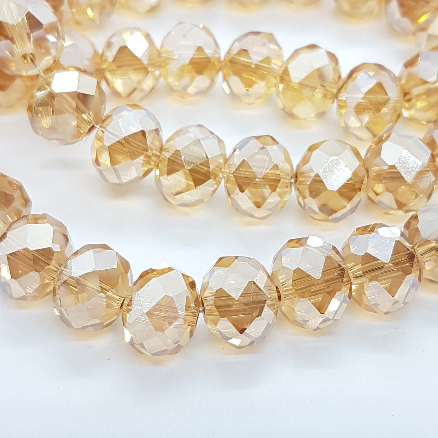 Large Golden Crystal Rondelle Beads