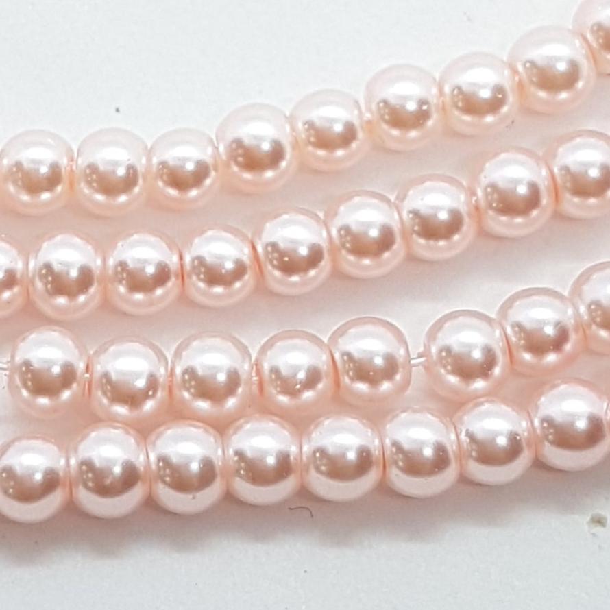 4mm Pink Glass Pearls