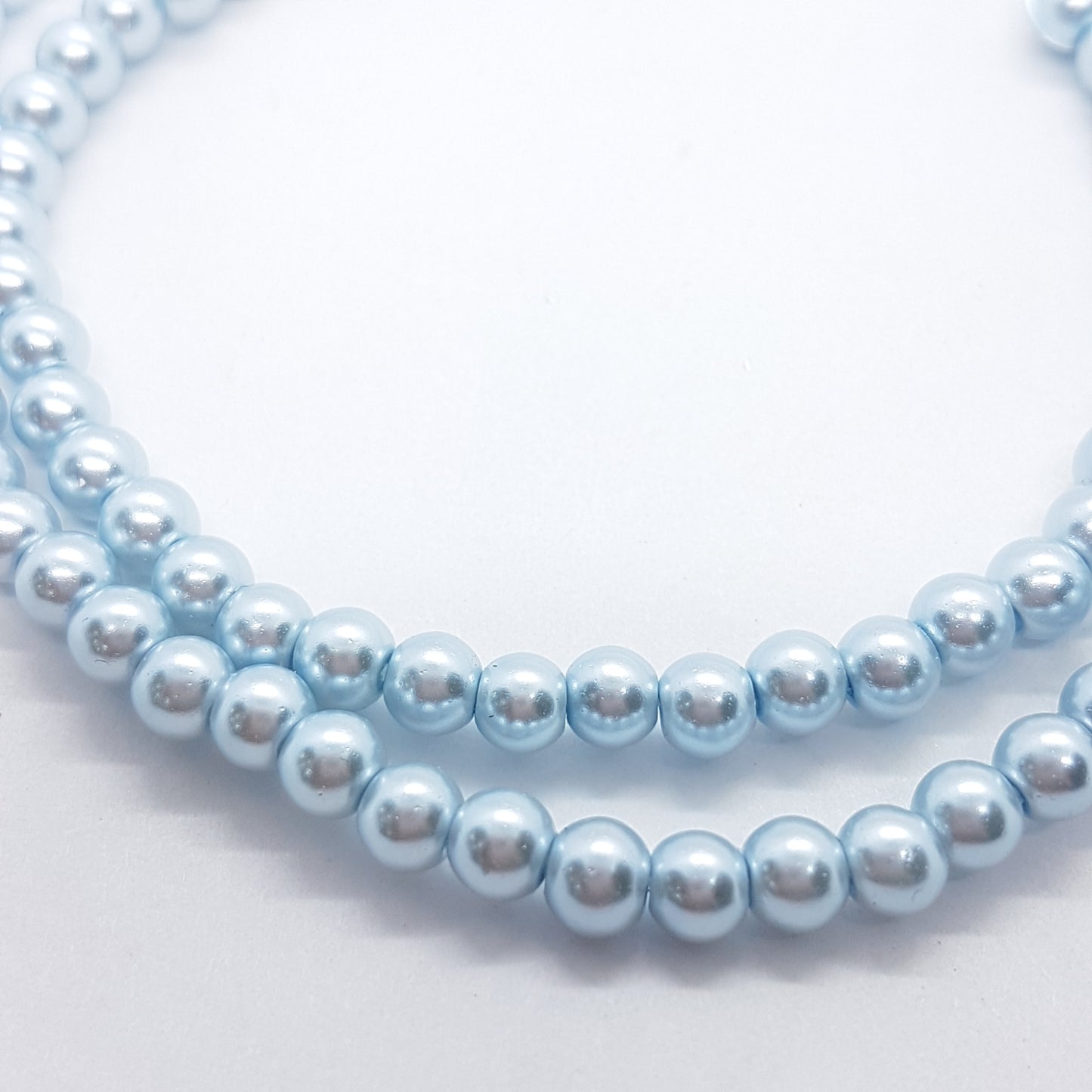 4mm Blue Glass Pearls Strand