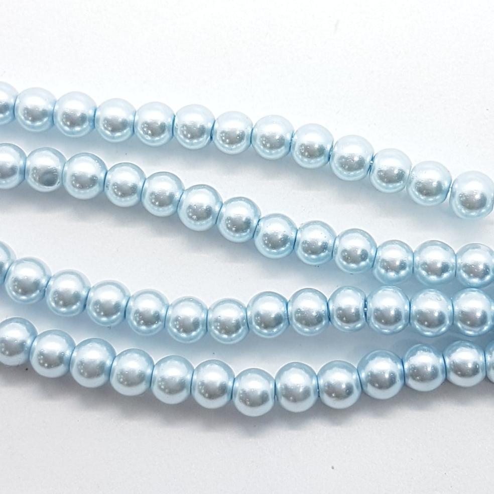 4mm Blue Glass Pearls Strand