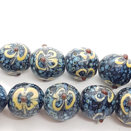 Round Handmade Lampwork Glass Bead